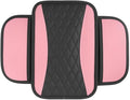Car Center Console Cover for Jeep Wrangler 1986–2025 2026 YJ/TJ/JK/JL,Leather Armrest Pad with Side Storage Pockets,Waterproof Console Lid Protector,Auto Interior Accessories,Pink