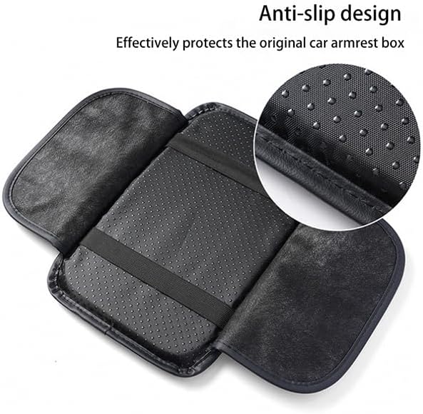 Car Armrest Cover for Toyota Cressida 1977–1992, Center Console Pad, Leather Armrest Box Protector, Waterproof Anti-Scratch Console Lid Cushion,Comfort Interior Accessories,A-Black