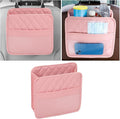 Mandark Car Seat Back Organizer, PU Leather Vehicle Backseat Hanging Storage Pocket, Multipurpose Auto Travel Essentials Accessories for Kids & Adults, Universal for Most Cars (Pink)