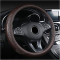 AUCELI Car Steering Wheel Cover, 14 1/2-15 inch Non-Slip Soft Breathable Leather Automotive Steering Wheel Protecteor, Vehicle Accessories for Men Women, Universal for SUV, Truck, RV（Coffee）