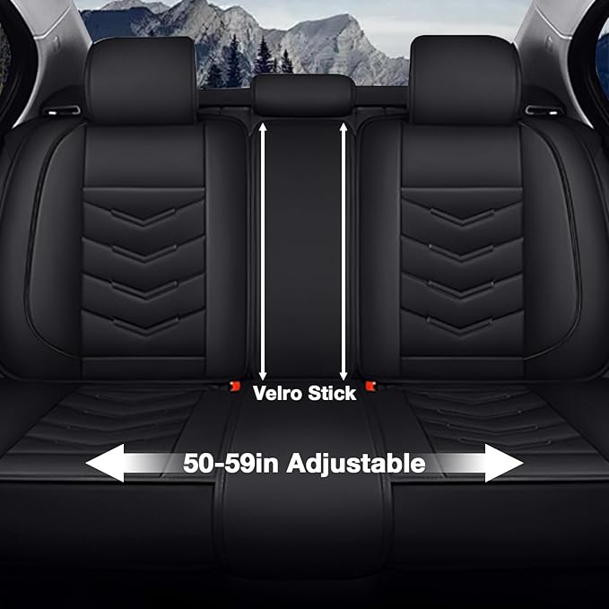 MVRVMV 3 Row 7 Seater Seat Covers for Ford Explorer 2012-2026, Airbag Compatible Front and Rear Split Bench Leather Auto Seat Protectors (7 Seat Standard, Black