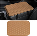 Car Center Console Cover, Leather Memory Foam Vehicle Arm Rest Cushion Pad, Waterproof Automotive Interior Armrest Seat Box Protector Accessories, Universal for SUV, Sedan, Truck (Brown)
