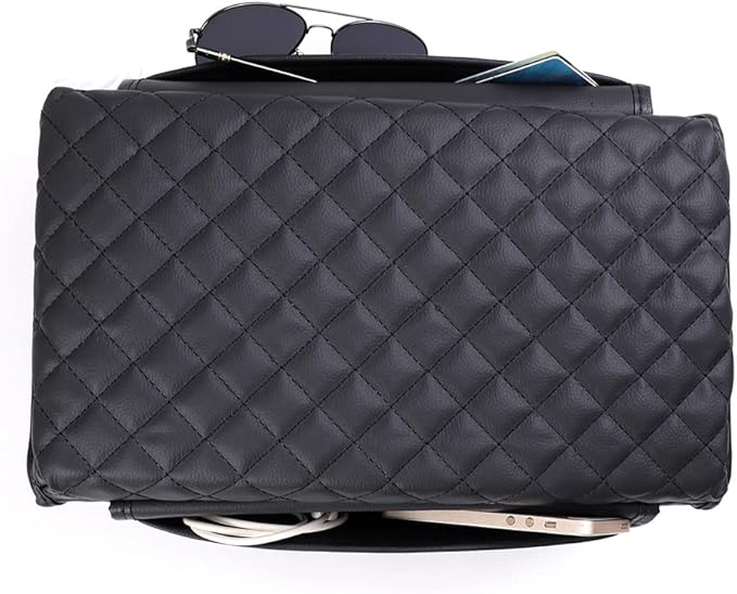 Leather Center Console Lid Cover,Seat Armrest Pad，Armrest Arm Rest Cushion,Center Console Armrest Cover for Tesla Model 3/Y (with Side Pockets)