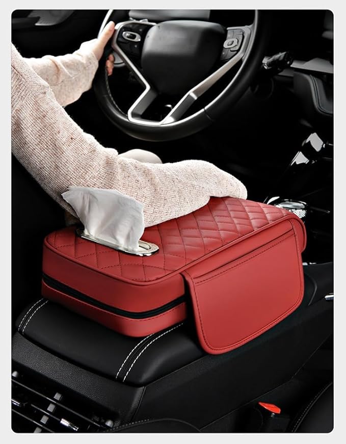 Car Armrest Pad for Hyundai Venue 2020–2025, Center Console Cover with Memory Foam Cushion, Anti-Slip Protector, Arm Rest Cushion Car Interior Accessories,B Beige