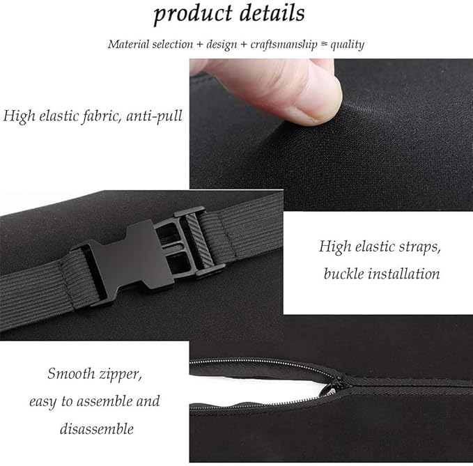 Car Seat Headrest Lumbar Support Kit for Tesla Model Y 2021 2022 2023, Ergonomic Memory Foam Head Neck Pillow Back Cushion Drivers Travel Anti Fatigue,B/Coffee Color