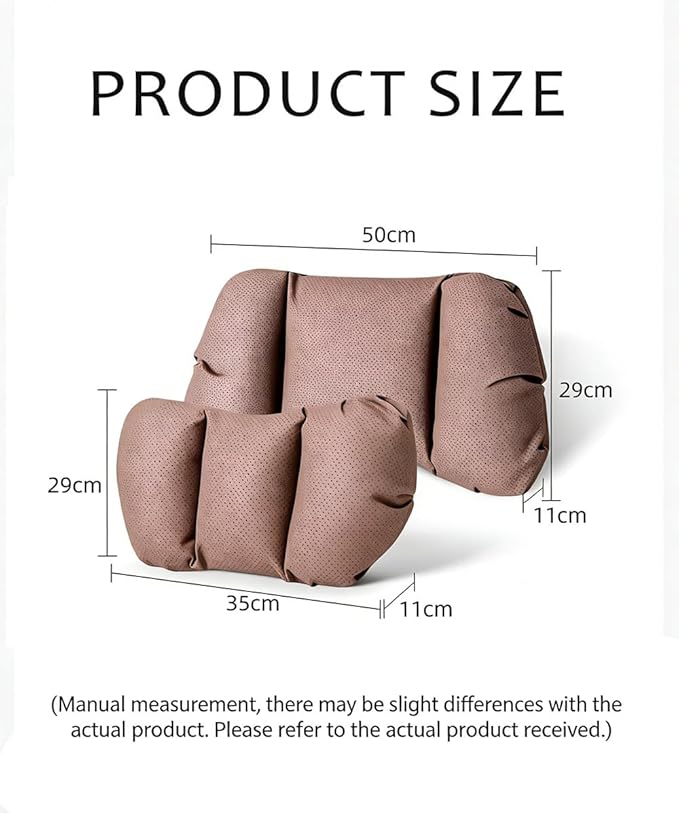 Car Neck Pillow & Lumbar Support for Mazda MX-5 Miata 2019-2023 Ergonomic Breathable Mesh Auto Seat Back Cushion Headrest,Brown-Neck & Lumbar Set