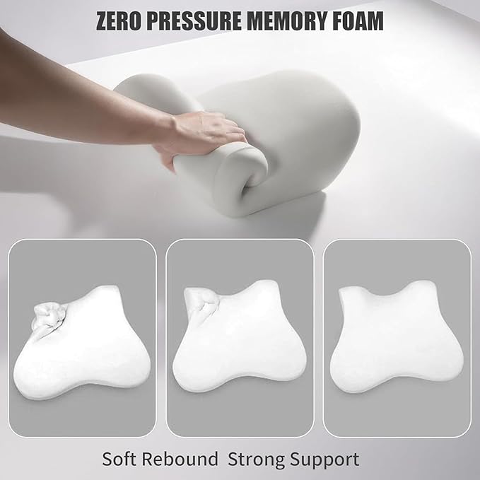 Car Headrest & Lumbar Support Cushion for Citroen DS3 C5 C3 C2 C4 C6, Ergonomic Automotive Seat Neck Pillow Lumbar Backrest Pad Neck Back Pain Relief Detachable Washable,Black