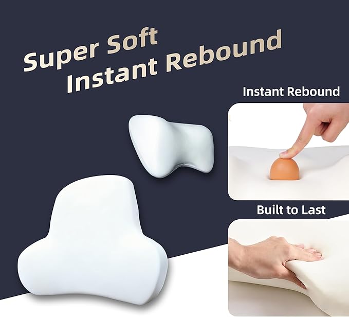 Car Neck & Lumbar Support Pillow Set for Kia Sportage, Soft Memory Foam Headrest & Back Cushion, Ergonomic Comfortable Seat Support for Daily Driving and Long Trips Car Interior Accessories