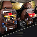 Car Seat Back Organizer PU Leather Storage Bag Universal Auto Multi-pocket Backseat Organizer with Foldable Table Tray