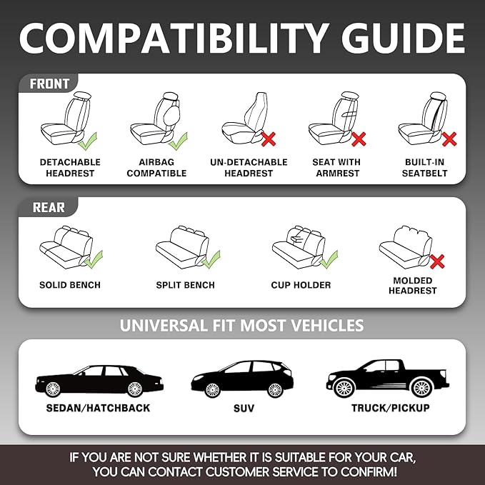 WENNFOUR Car Seat Covers Front Seats Only, Universal Luxury Automotive Car Seat Protector 2 Pack, Waterproof Breathable Leather Car Seat Cushion for Most Vehicles SUV Pick-up Truck, Beige