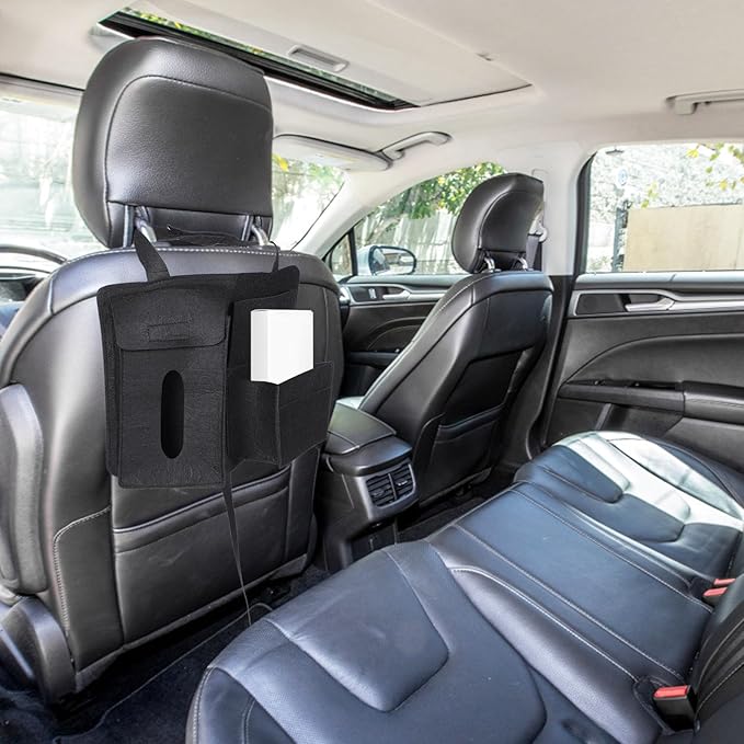 Veemoon Felt Car Seat Back Organizer 2pcs with Hanging Storage Bags, Backseat Storage Pockets for Auto Seats, Sturdy Car Organizer Backseat for Travel and Daily Use