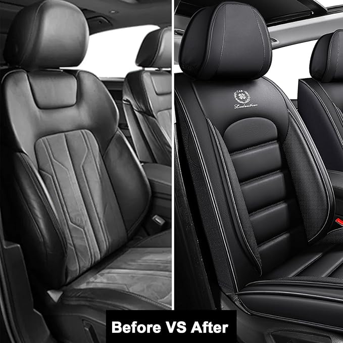 AREKA 2 Seat Covers for Honda Civic 2002-2026 Breathable Car Seat Covers,Anti-Slip Waterproof Car Seat Protectors with Airbag,Automotive Vehicle Cushion with Storage Pockets (Standard,Black)
