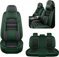 AREKA 5 Car Seat Covers for Honda Accord 2003-2026 Breathable Leather,Waterproof Car Seat Protectors with Comfort Headrest Pillows,Automotive Vehicle Cushion with Storage Pockets (Luxury,Green)