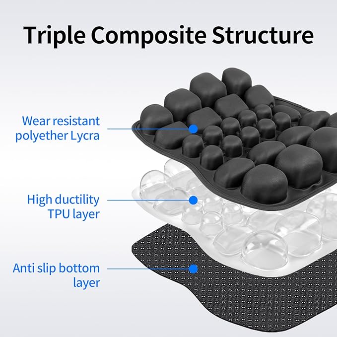 Lumbar Support Pillow for Car & Office Chair - Tailbone Pain Relief Air Seat Cushion for Driver, Wheelchair, Airplane Seat, Travel