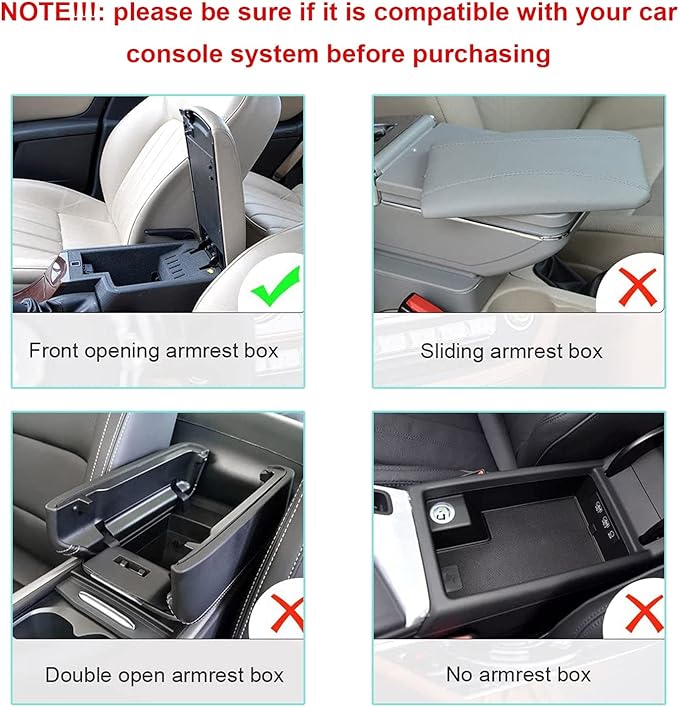 x xotic tech Car Center Console Cushion Pad, Universal Waterproof Leather Armrest Seat Box Cover Protector Auto Interior Accessories for Most Cars, SUV, Truck 7.8" x 12" (Red)