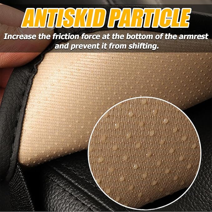 Car Center Console Cover, Leather Memory Foam Vehicle Arm Rest Cushion Pad, Waterproof Automotive Interior Armrest Seat Box Protector Accessories, Universal for SUV, Sedan, Truck (Coffee)