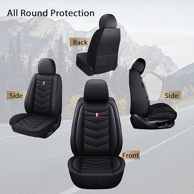MVRVMV 8 Seat Covers for Honda Pilot 2010-2026, Waterproof Anti-Slip Car Seat Cover Compatible with Airbags (8 Seat Standard, Black)