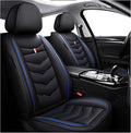 MVRVMV Seat Covers for Ford F-350 2010-2026, Waterproof Leather Auto Seat Cover (2 Seat Standard,Black-Blue)