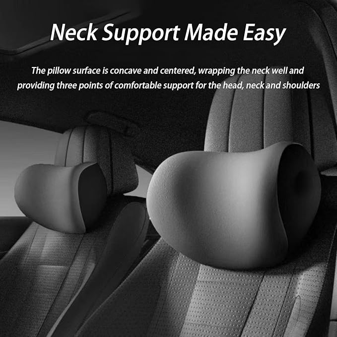 Car Lumbar Support Pillow and Car Neck Pillow Kit for BMW 4 Series 8 Series Convertible, Car Seat Neck Back Rest Pillows, Ergonomic Car Seat Headrest & Lumbar Cushion,B Grey