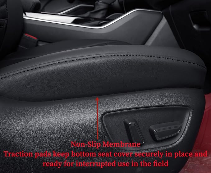 coverdream Highlander Leather Seat Covers Full Set for 2014-2019 Toyota Highlander LE XLE SUV Seat Cushion,Three Row,2nd Row 40/60 Split Seat,Fully Covered,Luxury Waterproof Car Seat Protector(Black)