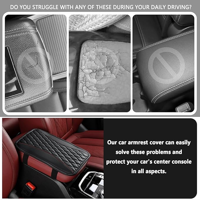 Auto Center Console Pad for Volkswagen Golf Variant(2017-2020) Accessories Car Armrest Cushion Protects Your armrest and Feels Comfortable on Your Elbows and arms