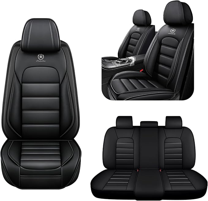 AREKA 5 Seat Covers for Honda Accord 2003-2026 Breathable Car Seat Covers,Anti-Slip Waterproof Car Seat Protectors with Airbag,Automotive Vehicle Cushion with Storage Pockets (Standard,Black)