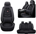 MVRVMV Luxury Car Seat Covers for Honda Pilot 2010-2026, Nappa Leather Auto Seat Cover with 2 Neck Pillows and 2 Lumbar Supports (5 Seat Luxury, Black-White)