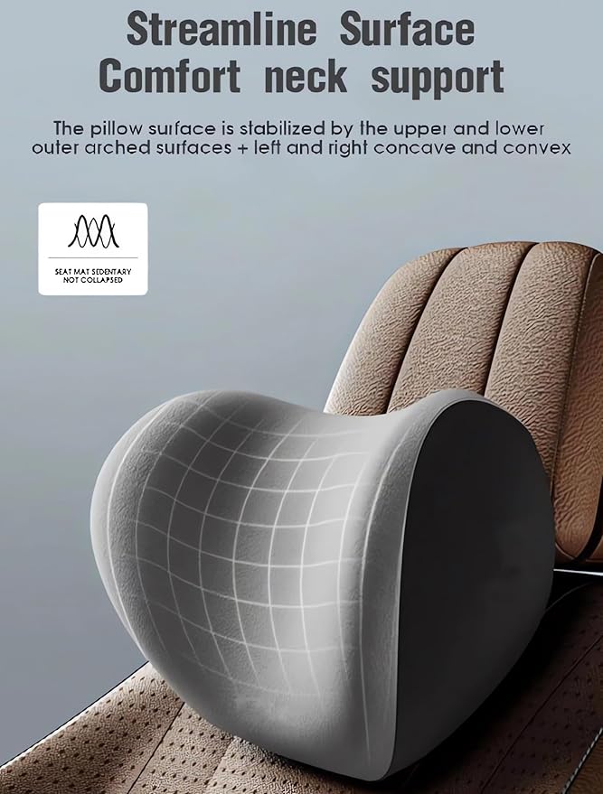 Car Headrest & Lumbar Support Cushion 2025 Upgrade Comfort Memory Foam Car Backrest and Neck Pillow Ergonomic Car Headrest & Lumbar Support for Driving Car Support Cushion for Office Chair Car (Blue)