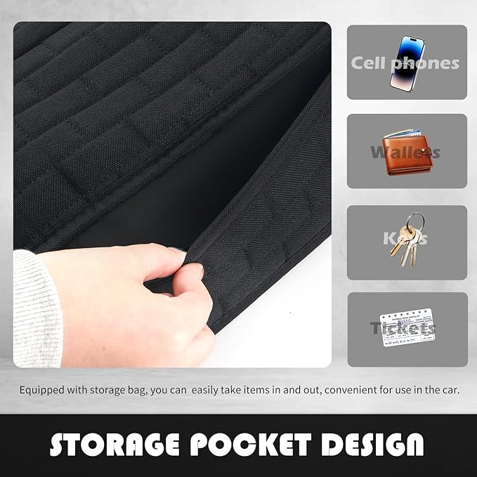 Upgraded Car Back Seat Covers with Storage Bag,Versatile Car Rear Seat Cover for Protecting Seats and Organizing Items,Breathable Cars Bench Seats Cover with Non-Slip Design