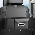 Upgrade Seat Back Organizer for Car – PU Leather Multi-Pocket Hanging Storage Bag with Bottle Holder & Travel Tidy Pouch Pocket Kids, Tissue Holder Large-Capacity Backseat Organizer , Black 1PC