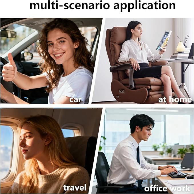 Car Lumbar Support Pillow, Suede Car Seat Back Support Pillow for Driving Lower Back Support Cushion for Pain Relief, Universal for Cars SUVs Sedan Home Office (Beige)