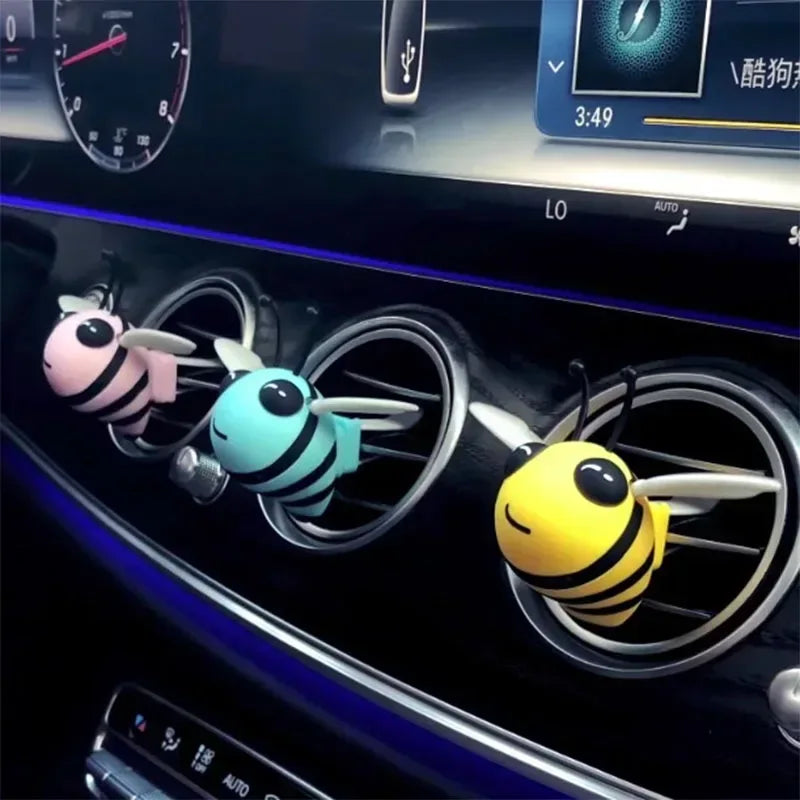AutoVibe Cute Bee Car Air Freshener - Vent Clip Perfume Diffuser