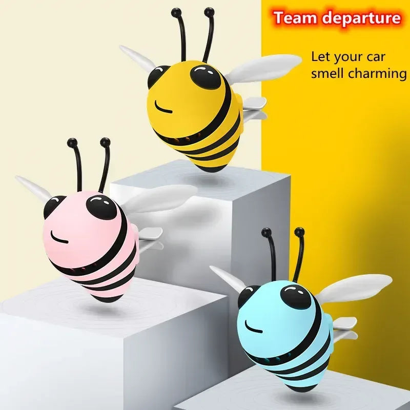 AutoVibe Cute Bee Car Air Freshener - Vent Clip Perfume Diffuser