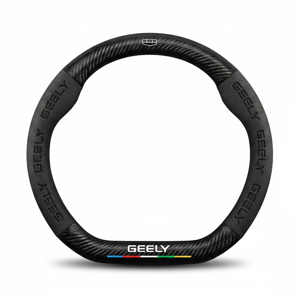 Geely Carbon Fiber Suede Steering Wheel Cover