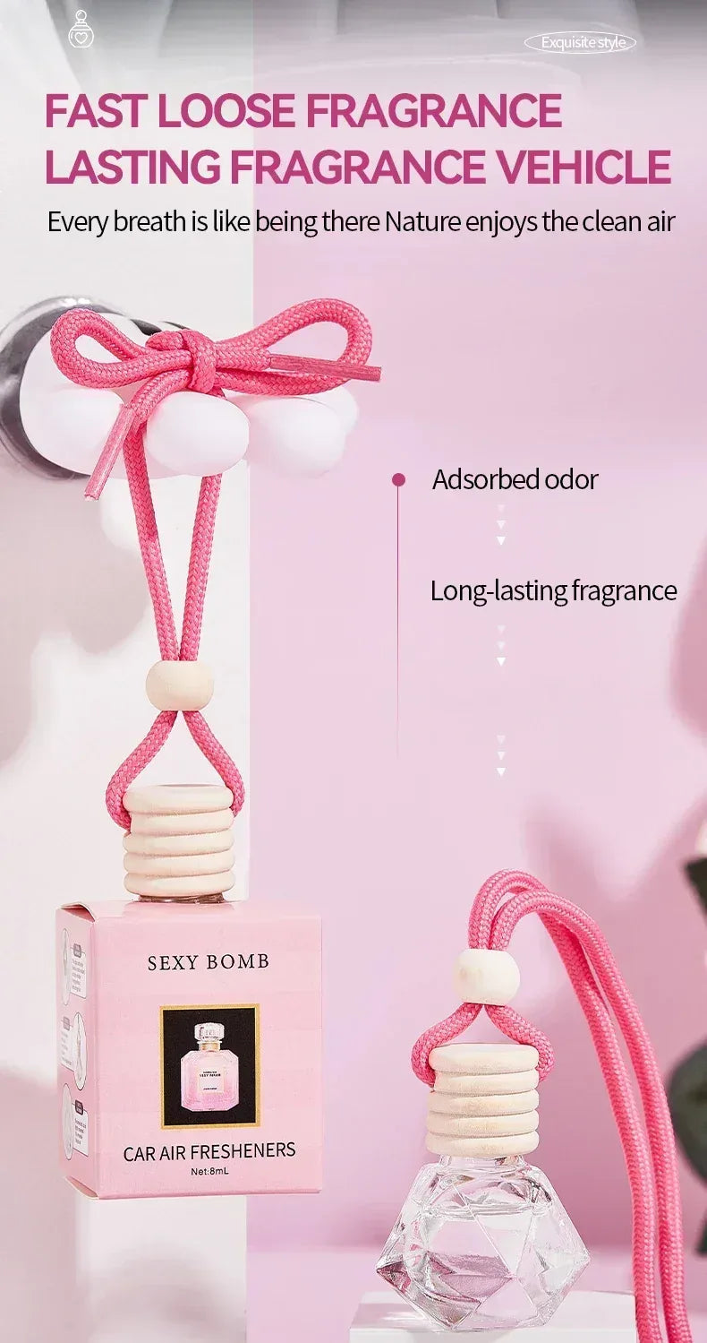Pink Hanging Car Air Freshener Perfume Pendant