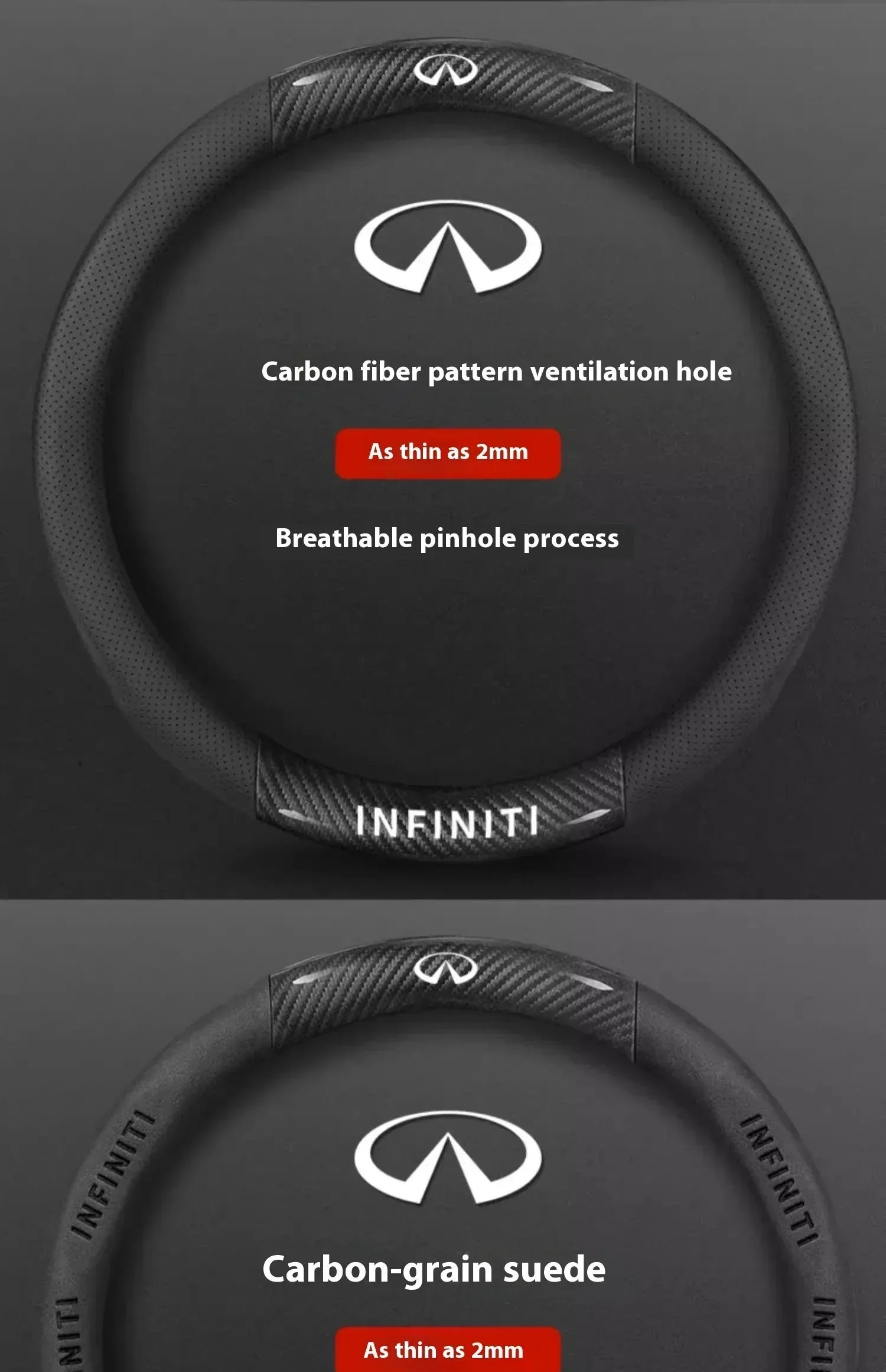 Infiniti Carbon Fiber Leather Steering Wheel Cover