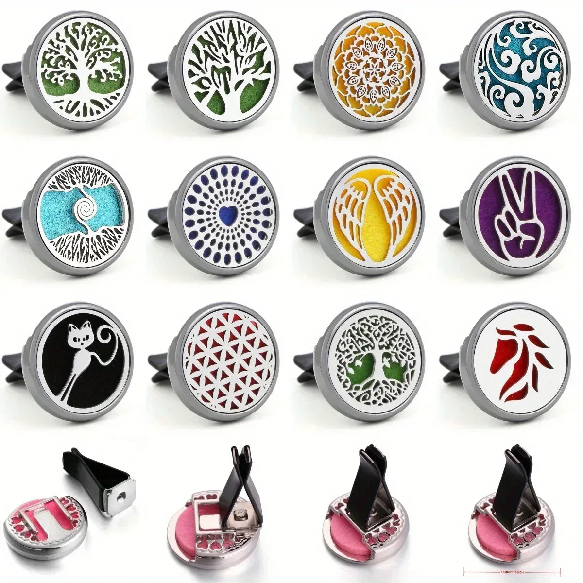 Refillable Car Air Freshener Vent Clip with 10 Pads