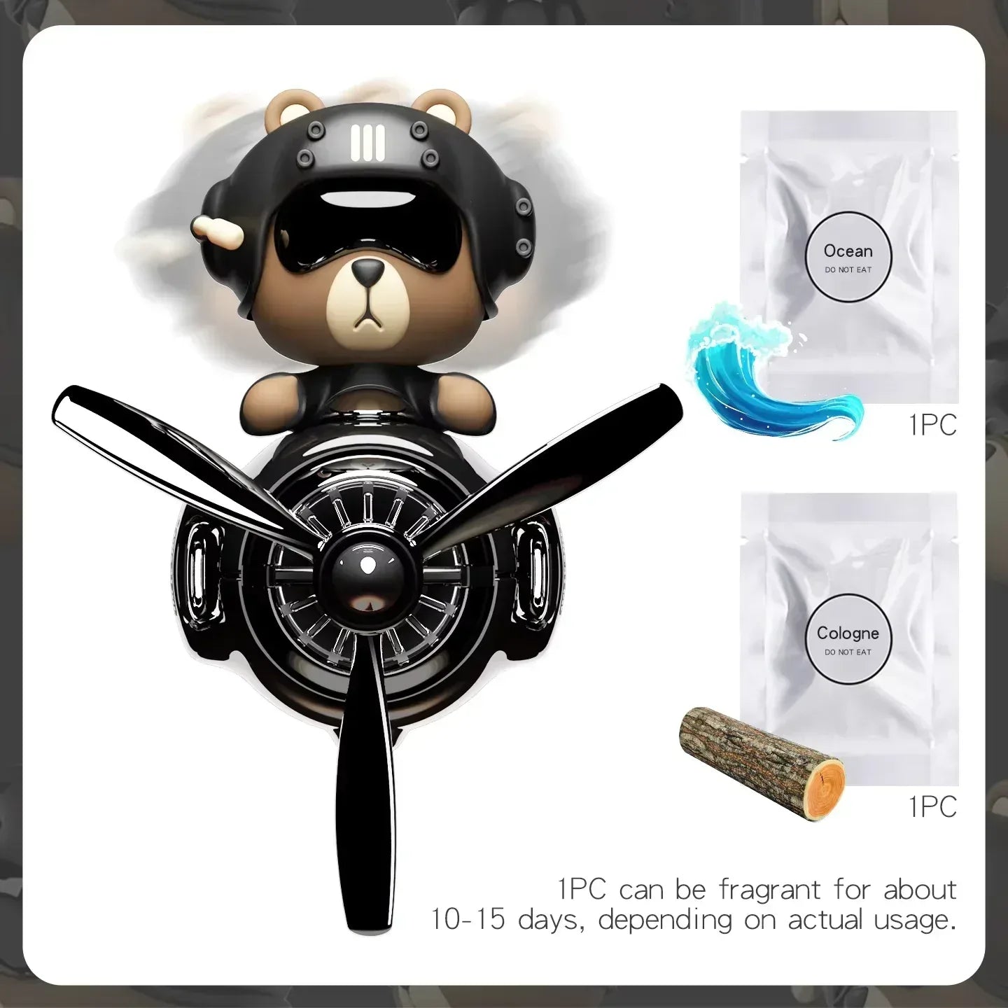 Rotating Propeller Pilot Plane Car Air Freshener