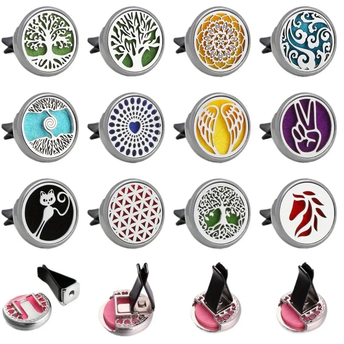 Refillable Car Air Freshener Vent Clip with 10 Pads