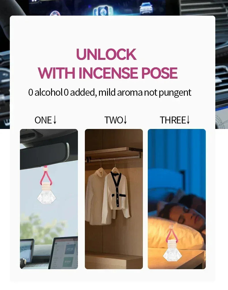 Pink Hanging Car Air Freshener Perfume Pendant