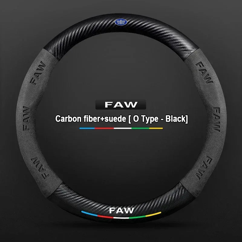 FAW Besturn Carbon Fiber Suede Steering Wheel Cover