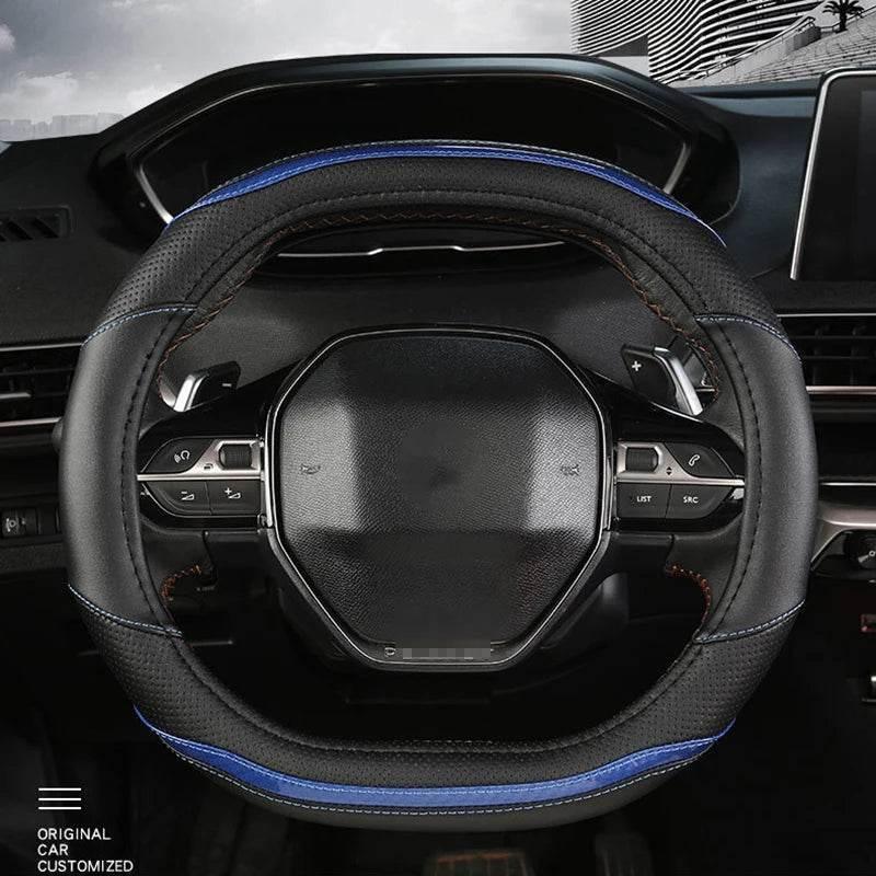 Peugeot Carbon Fiber + PU Leather Steering Wheel Cover