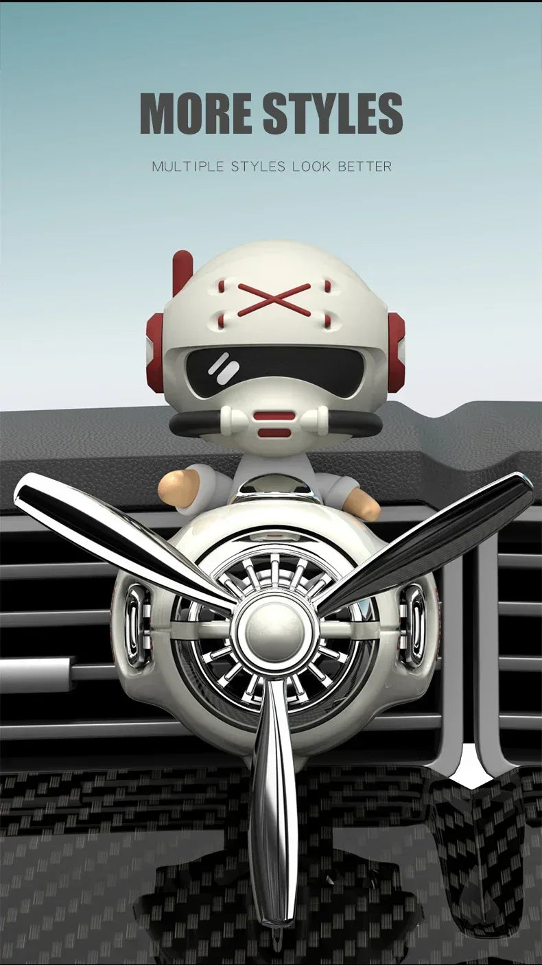 Rotating Propeller Pilot Plane Car Air Freshener