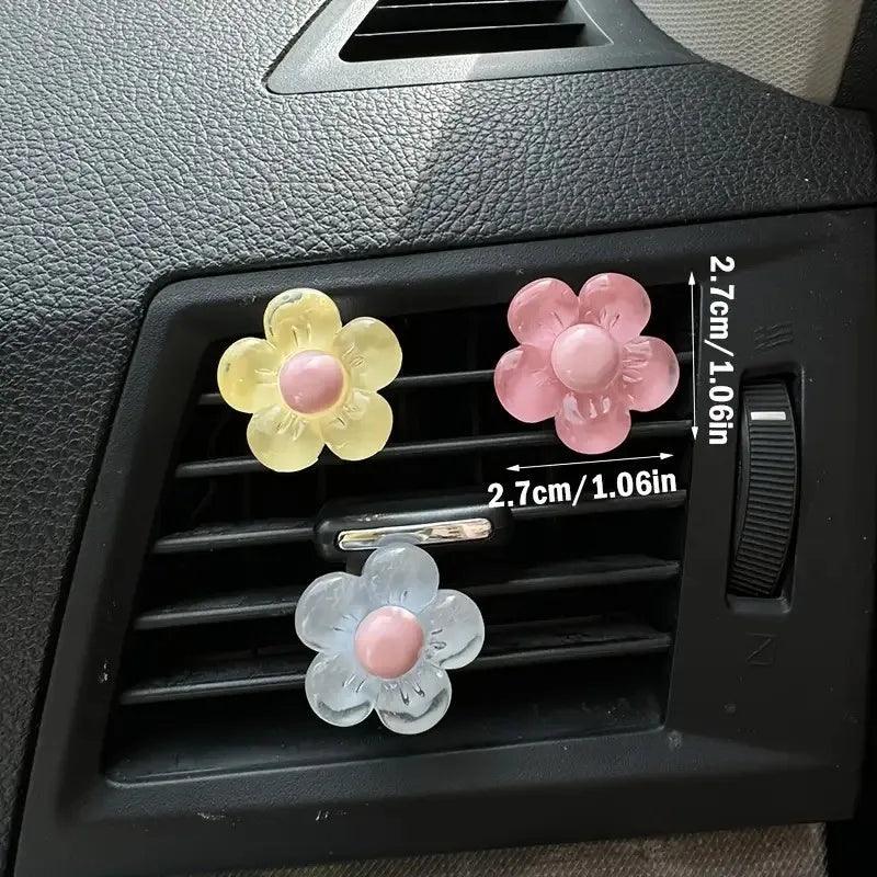 6pcs Flower Aromatherapy Car Air Vent Clips - Colorful Auto Fresheners
