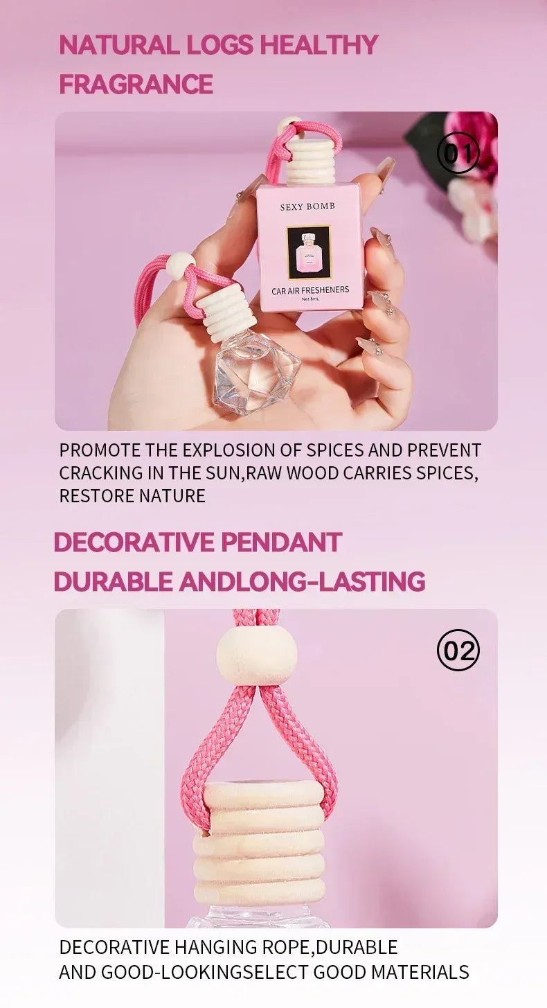 Pink Hanging Car Air Freshener Perfume Pendant
