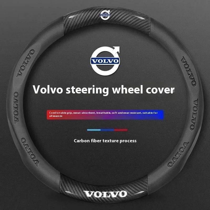Volvo Carbon Fiber Leather Steering Wheel Cover