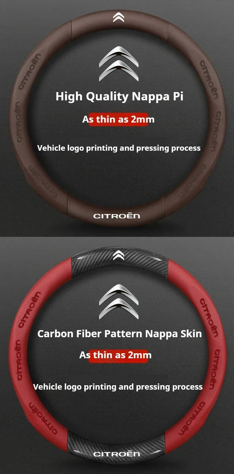 Citroen Leather Steering Wheel Cover