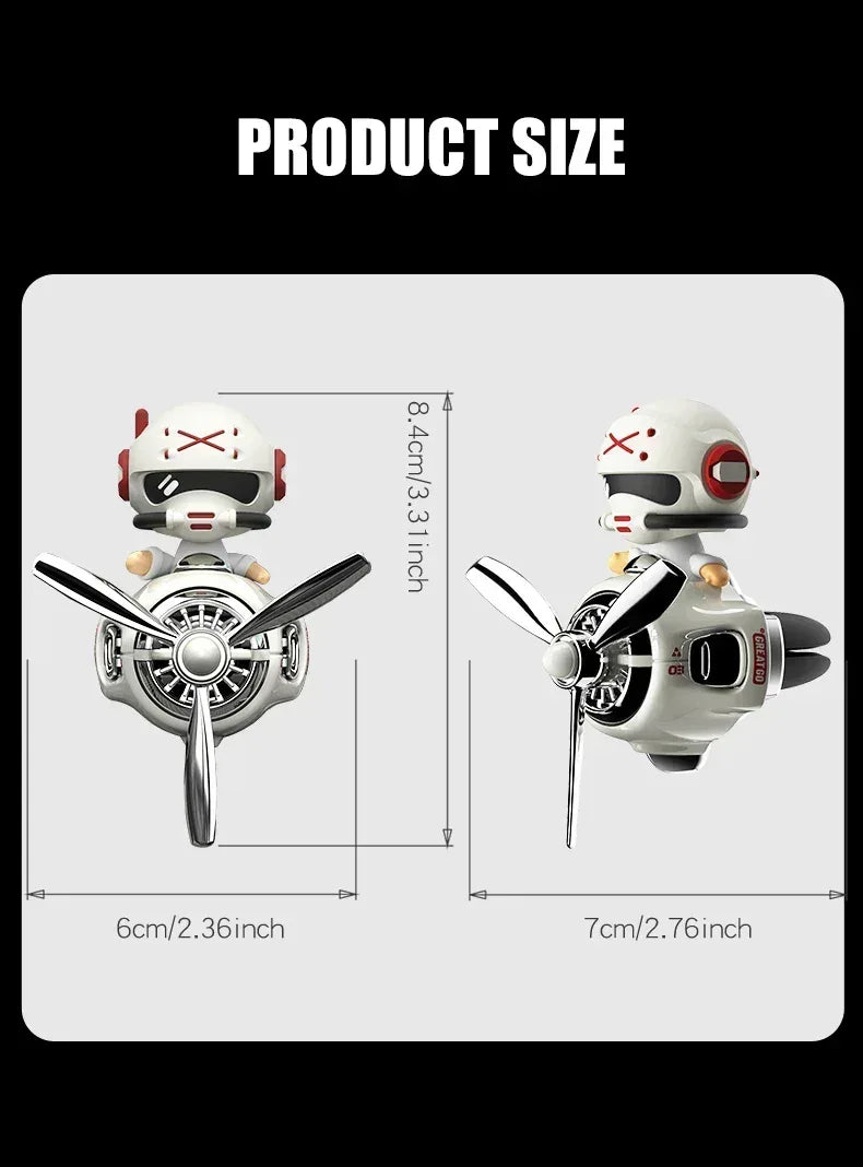Rotating Propeller Pilot Plane Car Air Freshener