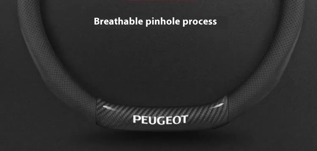 Peugeot Carbon Fiber Leather Steering Wheel Cover
