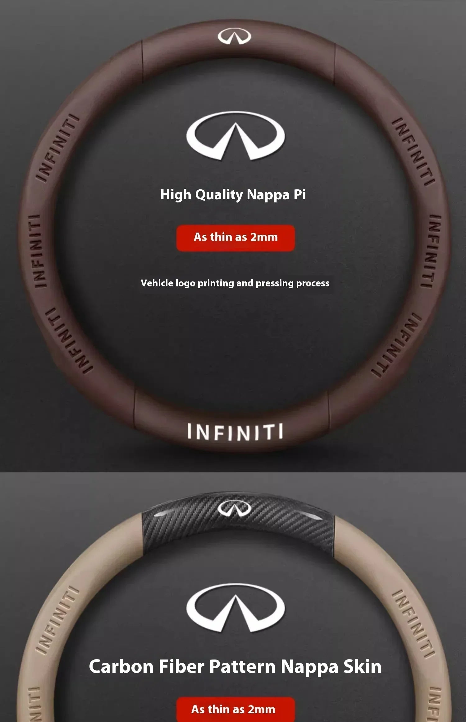 Infiniti Carbon Fiber Leather Steering Wheel Cover